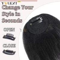 Franges en cheveux humains à clipser, cheveux raides, pièce de cheveux, franges françaises Remy pour femmes, faciles à porter et à enlever, postiche pour cheveux fins 3