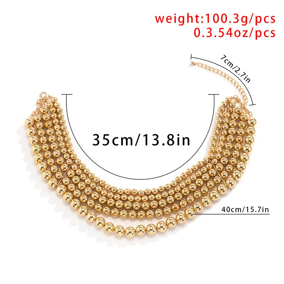 Ingemark Übertrieben Gypsy Chunky Dicke Kette Halskette für Frauen Männer Acryl CCB Ball Perle Sweather Vintage Hals Schmuck Geschenk – Detail 9