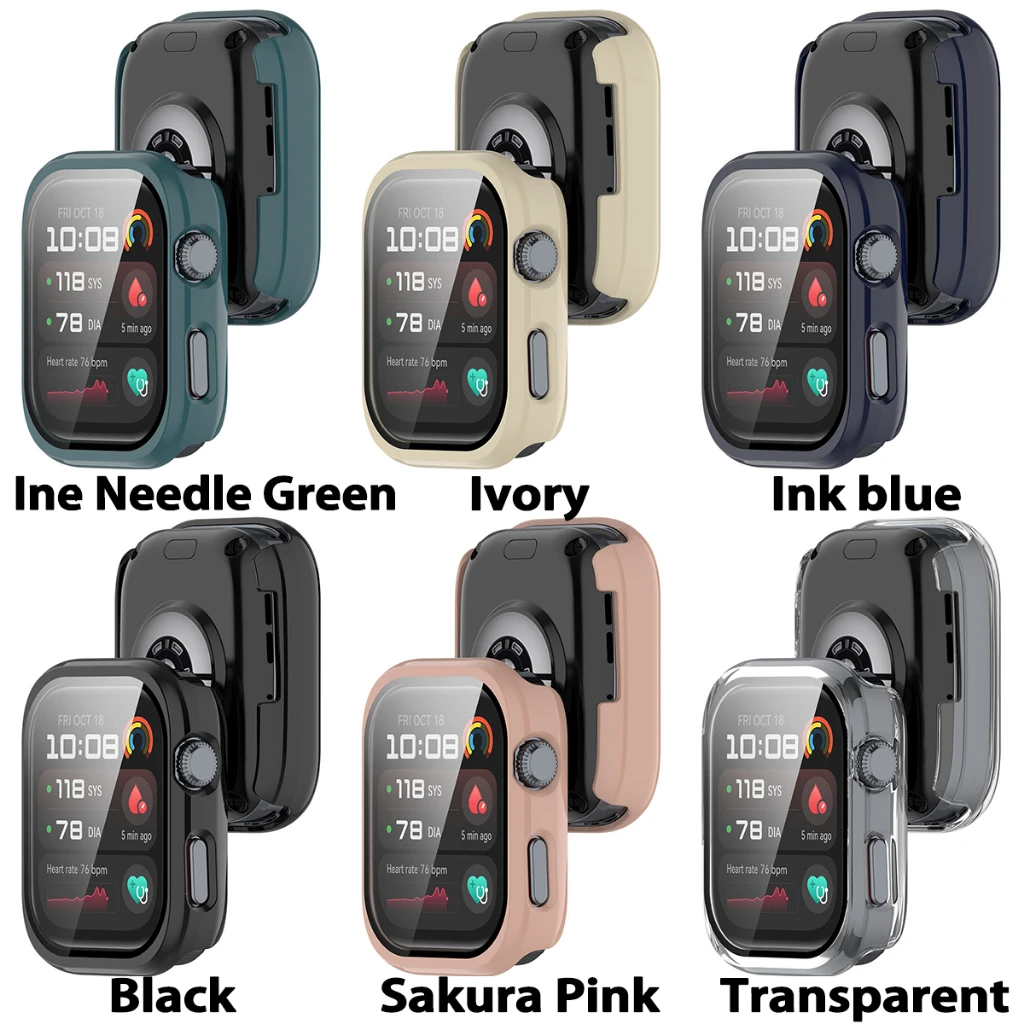 PC Hard Case Cover For Huawei Watch D2 Lettering Tempered Glass Film Full Coverage Shell HUAWEI Watchd2 Screen Protective Casing