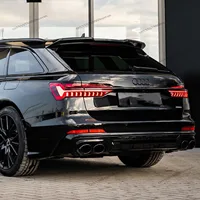 Gloss Black Rear Roof Spoiler Caps For AUDI S6 A6 C8 TSI TDI S-line Avant 2019-2025 Car Rear Top Tail Wing Bodykits Tuning 3
