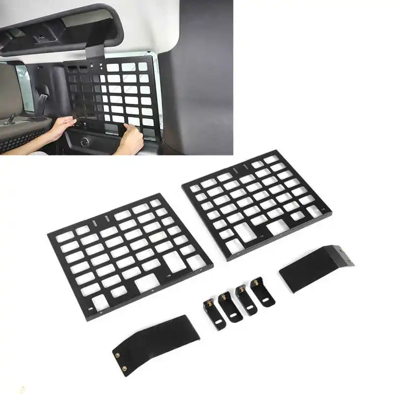 2pcsCarRearSideWindowStorageRackAluminiumAlloyModularStorage