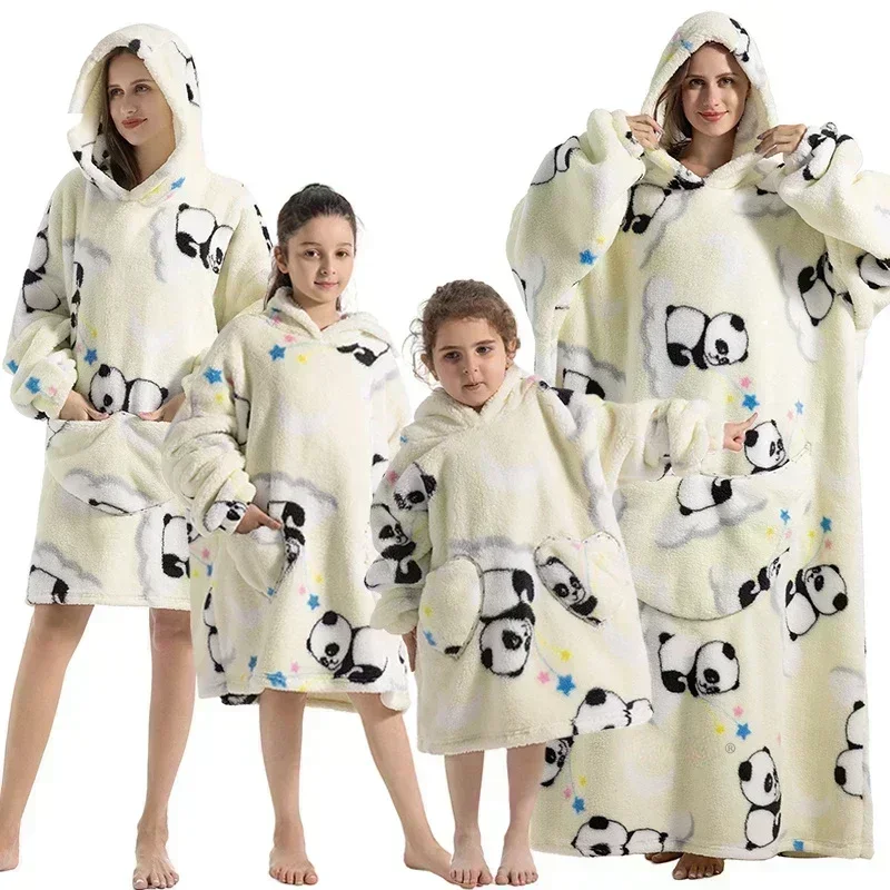 Plush Oversized Sherpa Winter Hoodie Blanket - Avocado Green