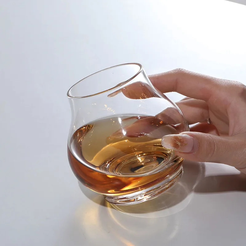 Clear Whiskey Snifter Glass 2 Pc Old-fashioned Crystal Wine Glasses Big Belly Gather Aroma Brandy Tumbler Single Malt Whisky Cup