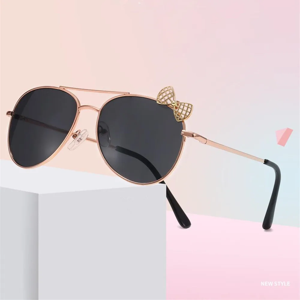 Kids Sunglasses Metal Frame Bow Children Sun Glasses Fashion Gilrs Outdoor Goggles Party Eyewear Cute Style Eyeglasses_voghion.com