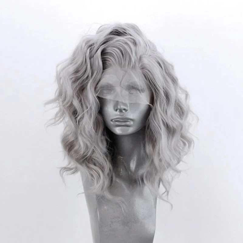 QW Mint Green Loose Deep Wave Synthetic Lace Front Wigs for Women Free Part Pre Plucked Natural Looking Daily Wear Wigs