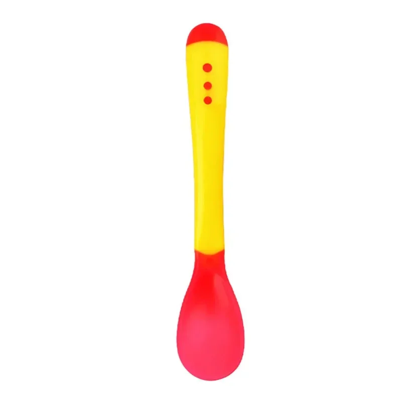 Baby Temperature Change Fork Spoon Small Toddlers Utensils Plastic Baby Spoons Infant Feeding Tool Heat Sensitive Kids Tableware images - 6