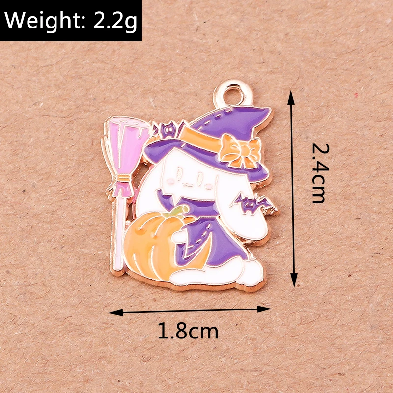 10 stücke Cartoon Halloween Bat Charms für Schmuck Machen Niedlichen Emaille Kuchen Charms Anhänger für DIY Ohrringe Halsketten Armbänder Geschenk – Detail 33