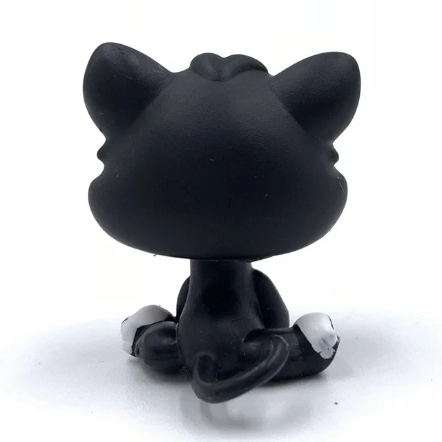 LPS CAT LPSCB Littlest pet shop Bobble head toys standing Short Hair MINI Cat #2249 baby cat with flower eyes cute black kitty 2