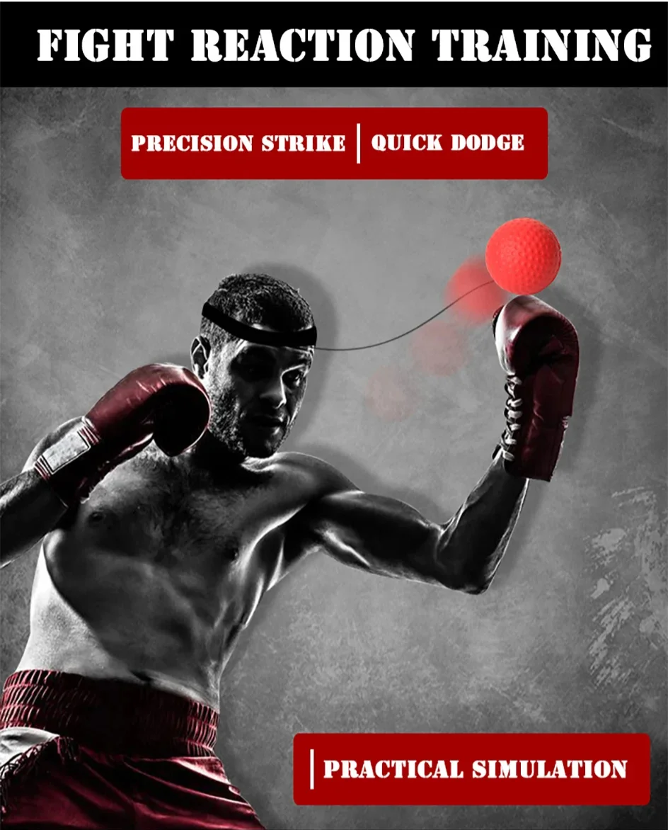1Pcs MMA Boxen Speed Ball Kopf-Montiert Pu Punch Sanda Training Hand Auge Reaktion Hause Sandsack Fitness ausrüstung Gym Muay Thai – Detail 1
