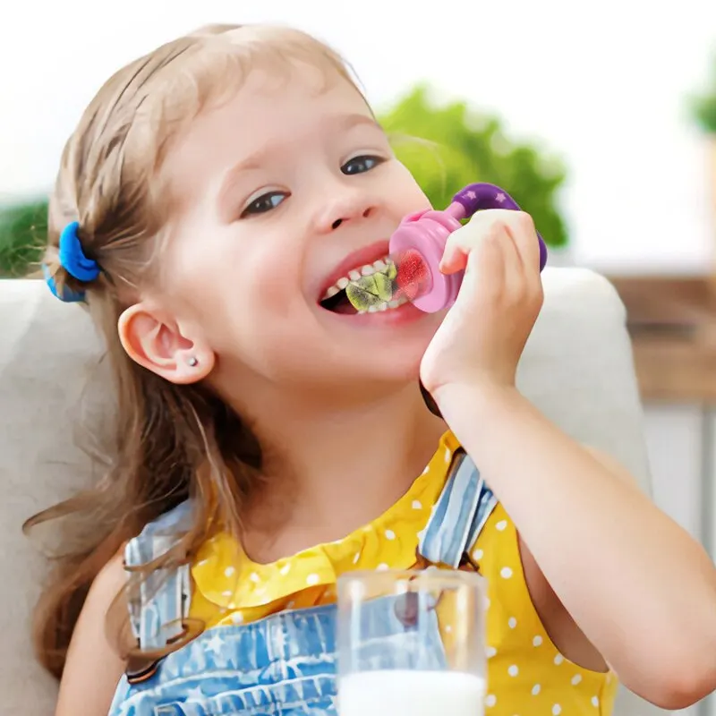 Silicone Fruit Feeder 3 PCS Newborn Food Feeder With Spoon Nibbler Pacifier Baby Feeding