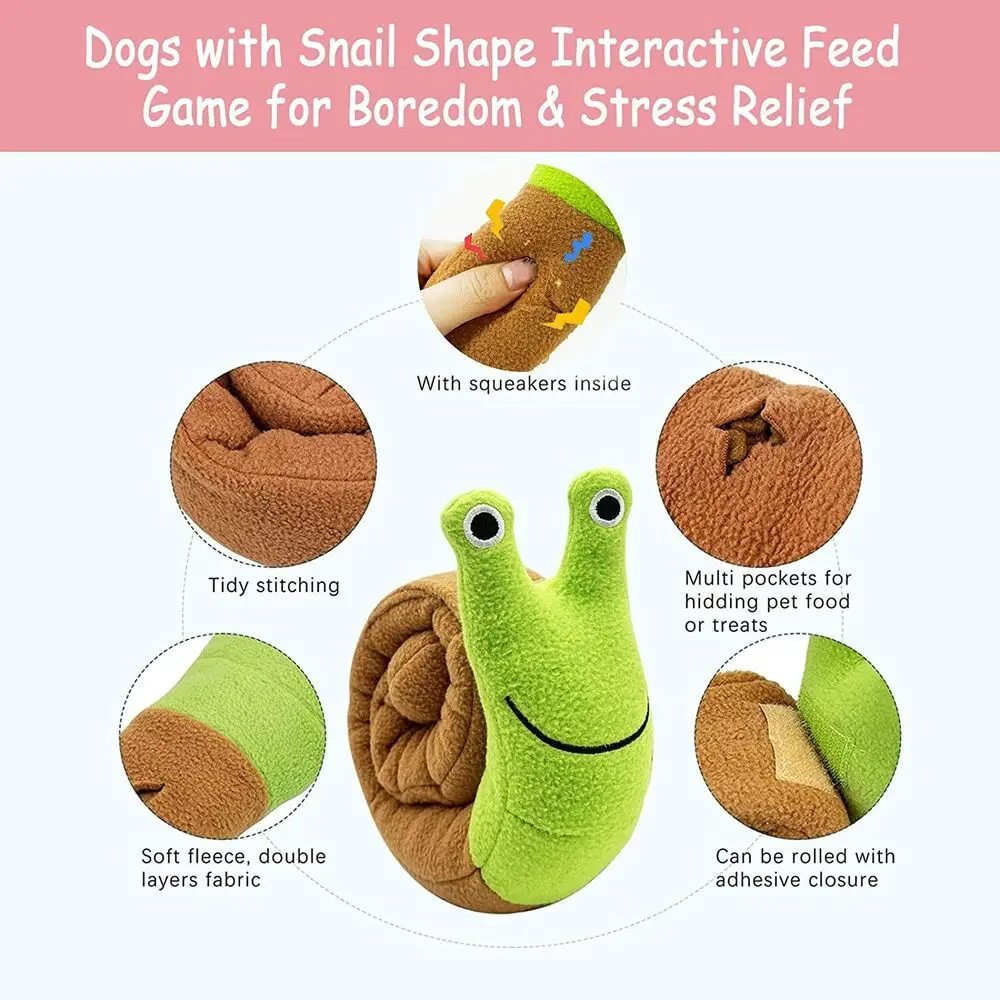 Dog Squeak Toys Pet Sniffing Plush Snails Toys Tibetan Food Molar