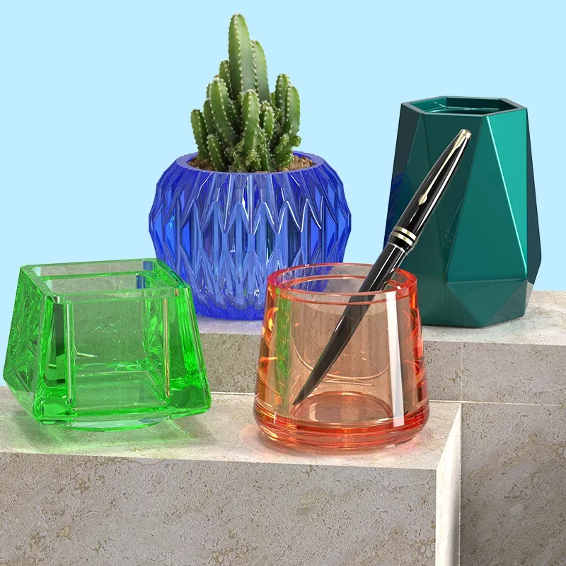 Small Flowerpot Cement Silicone Molds DIY Craft 10 Styles Storage Bottle Candle Holder Cup Epoxy Resin Mold for Concrete Pen Box silicone molds
