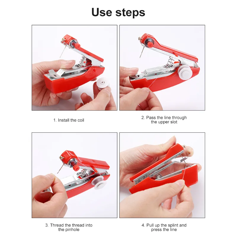Sewing Machine Synchronizer Handheld Sewing Machine Portable Mini Manual Simple Operation Sewing Instrument Useful Portable Machines Tool Accessories