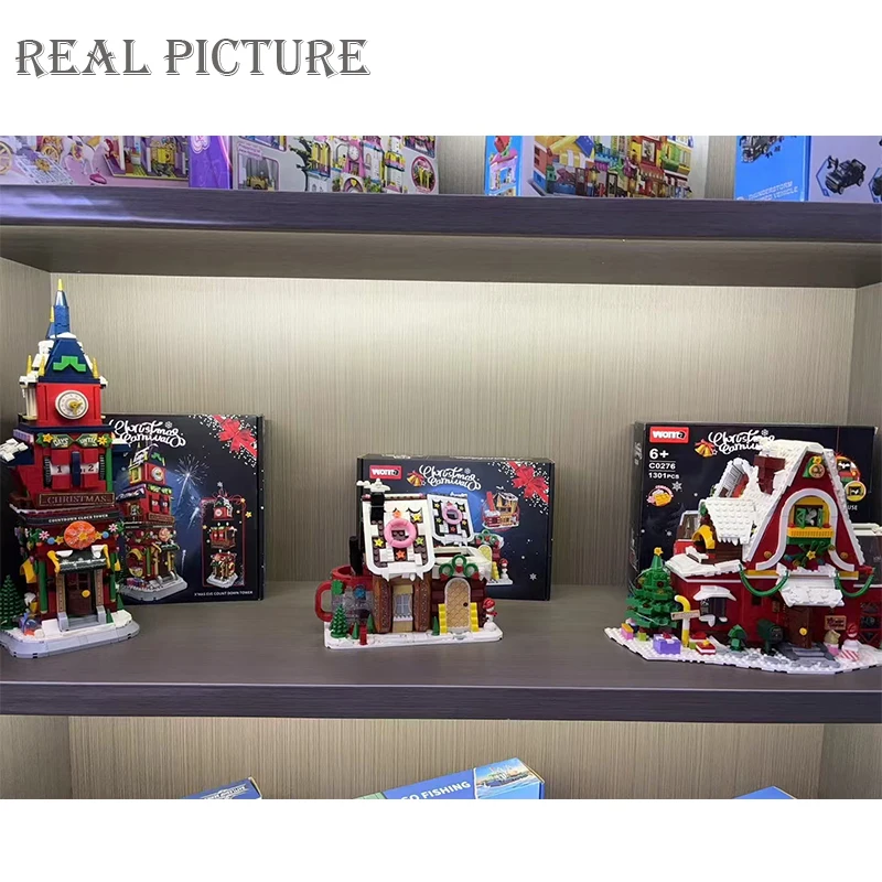 New City Creativity Winter Village Christmas House Christmas ART House Model Building Blocks Bricks Kids Toys Christmas Gifts - Bilde 3