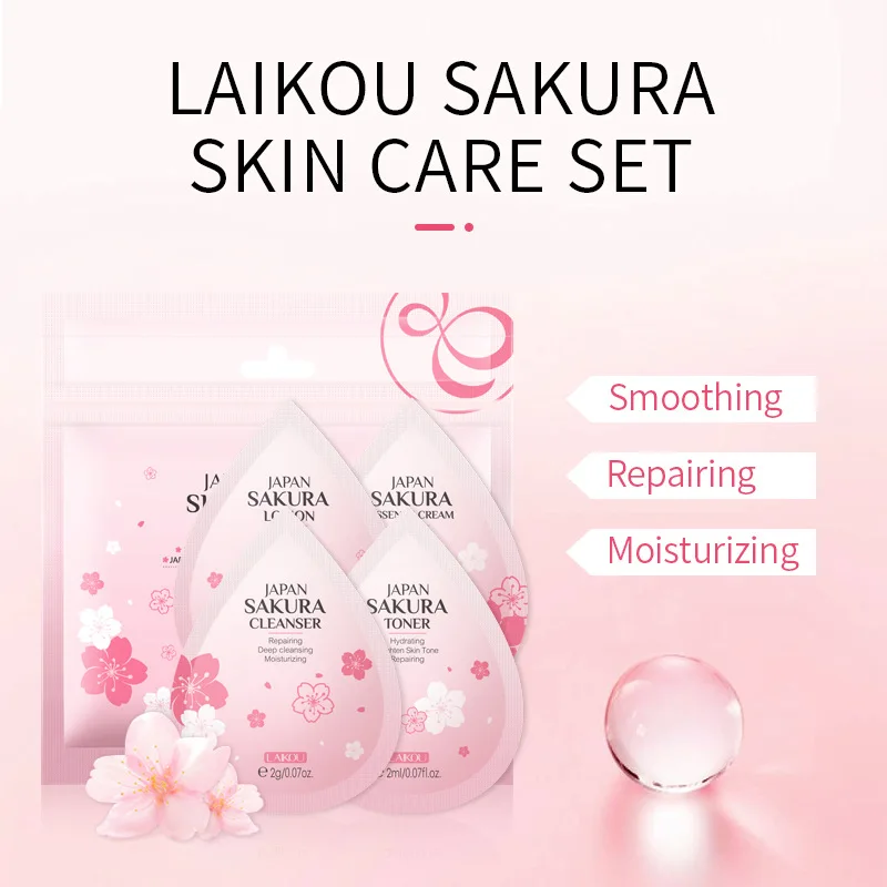 Tanie LAIKOU japonia Sakura zestaw do pielęgnacji skóry środek oczyszczający do