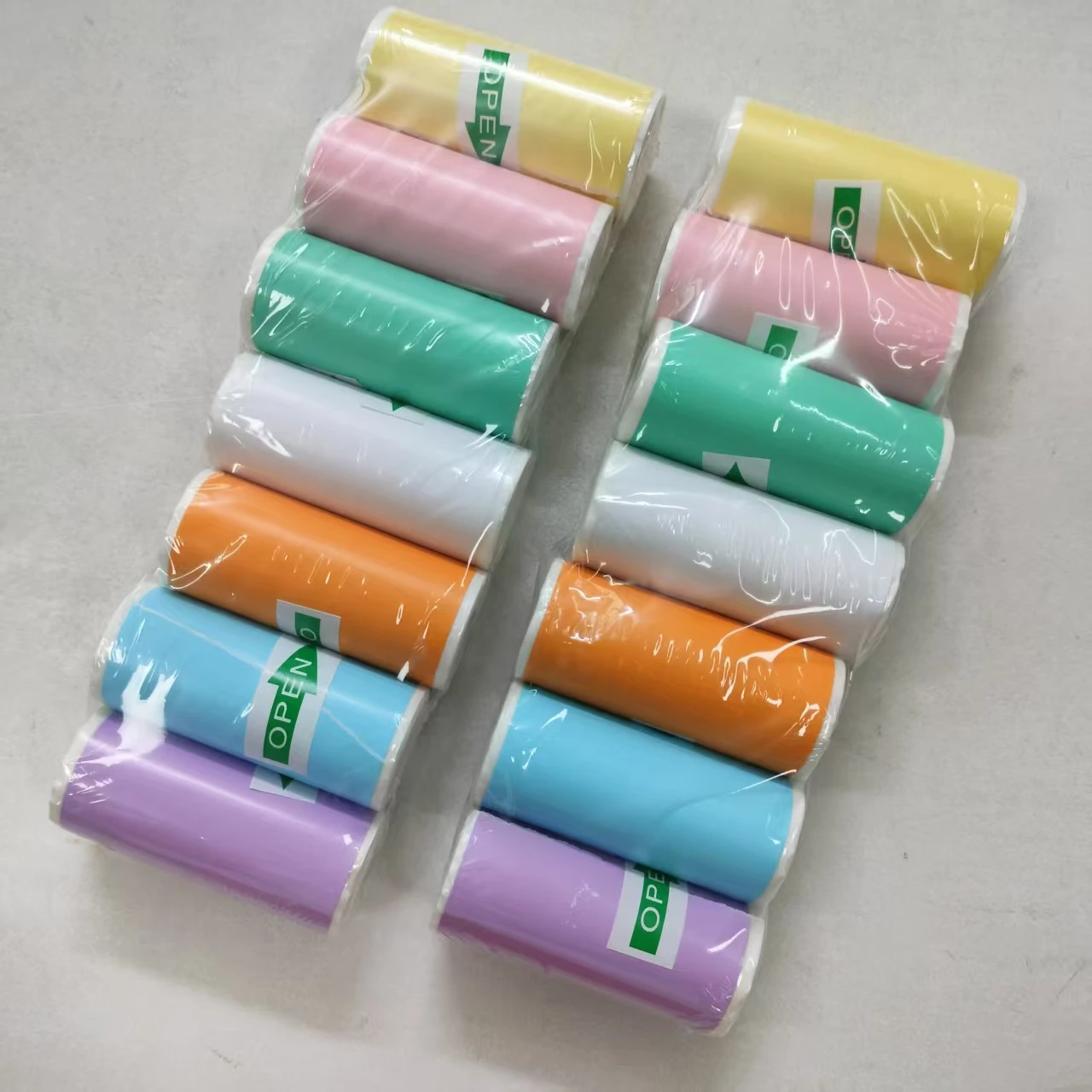 미니 잉크리스 프린터용 HD 컬러 자가 접착식 감열 스티커 용지 57×25mm, 메모, 업무, 사진 및 메모에 이상적