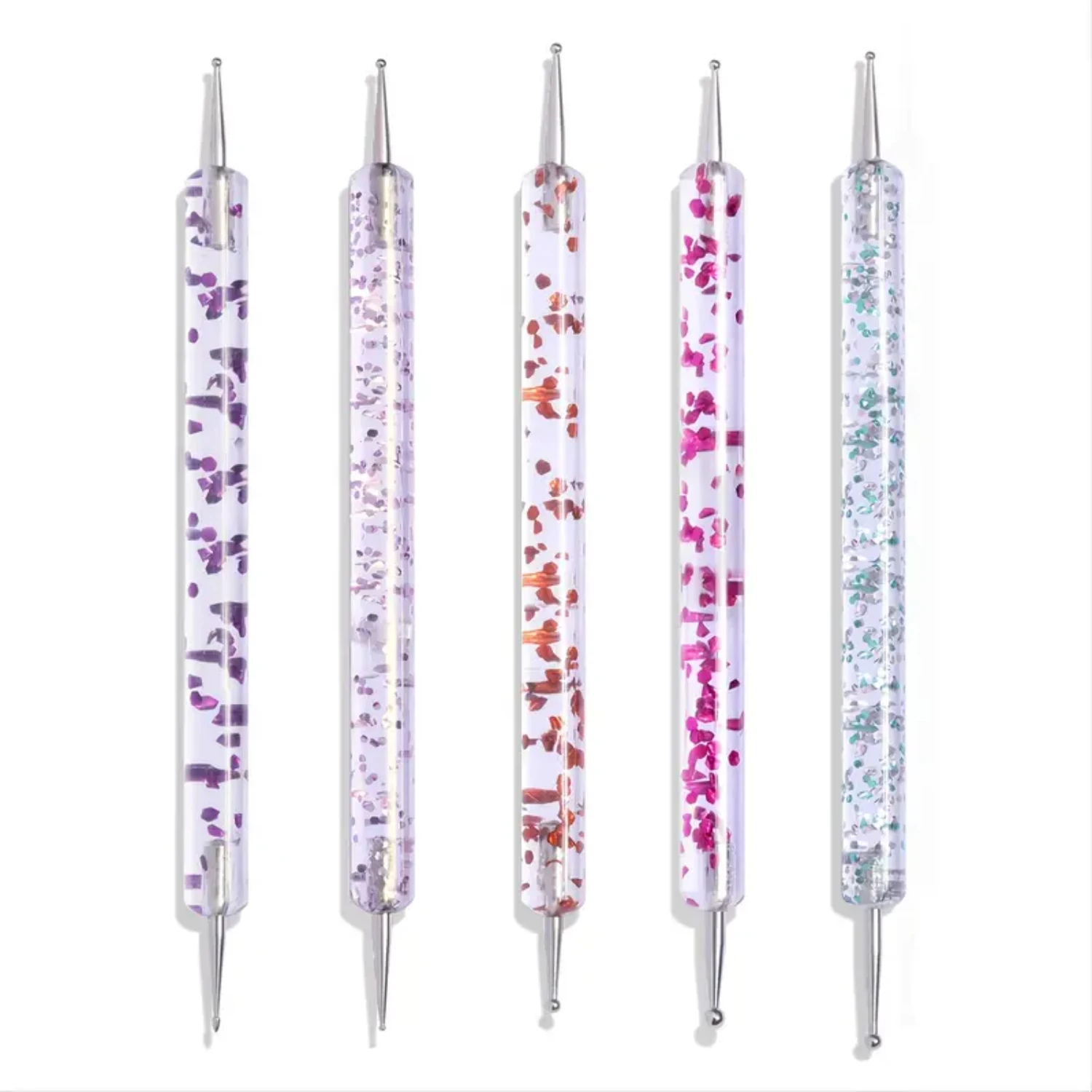Set of 5 Professional Dual-ended Nail Art Dotting Pens for Intricate Nail Designs, Drawing, Painting, and Rhinestone Application 2
