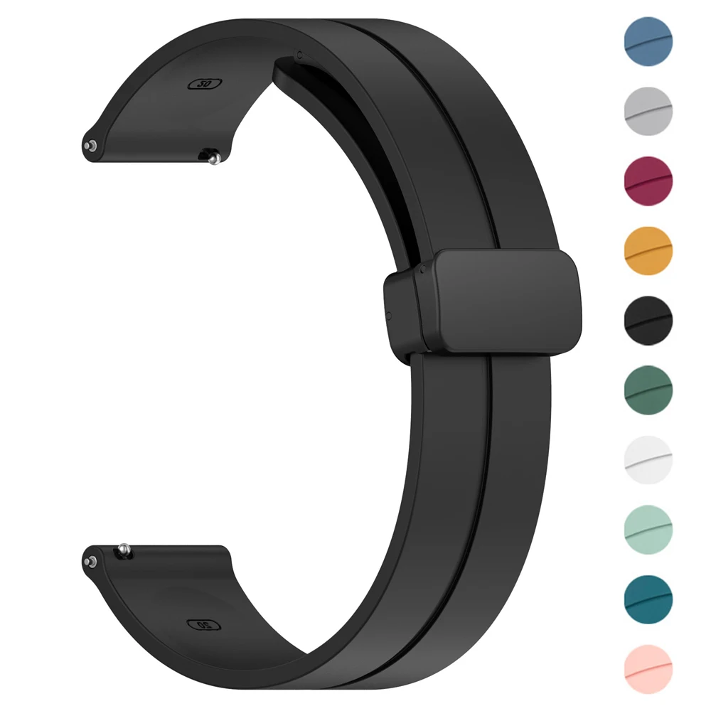Magnetic Loop Silicone Watch Strap, 20mm or 22mm - Versatile and Stylish Bracelet Band