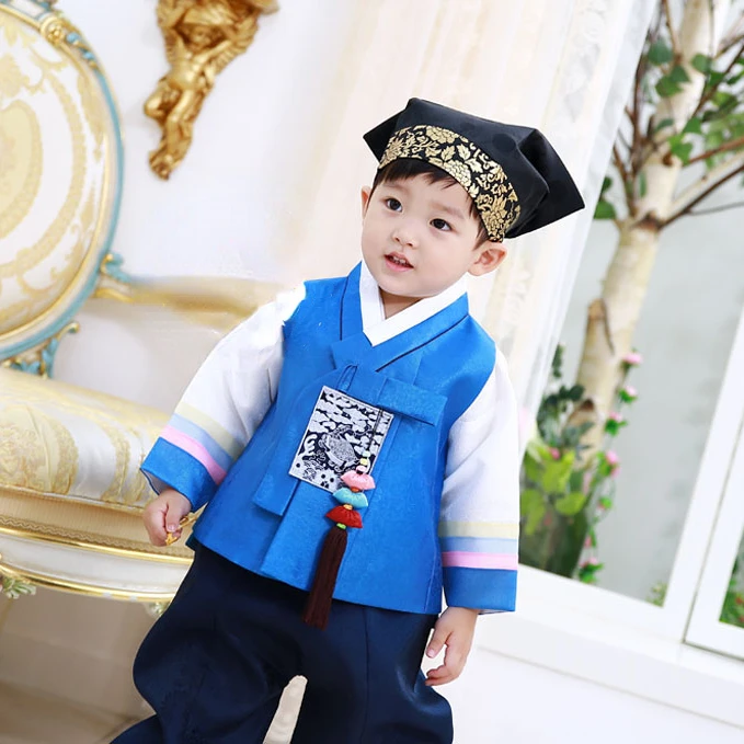 Boy Hanbok Two-piece Suit Vintage Clothing South Korea Boy's First Birthday Hanbok High-end Children's New