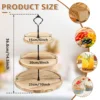 3 Layer Wood Cake Tray Cupcake Display for Stand Snack Dessert Wedding Party Table Birthday Round Tiered Dessert Serving Tray 4
