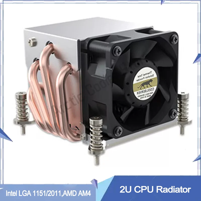 Copper 4 Heatpipe 2u Server Radiator Cpu Cooler Heatsink Cooling Fan ...