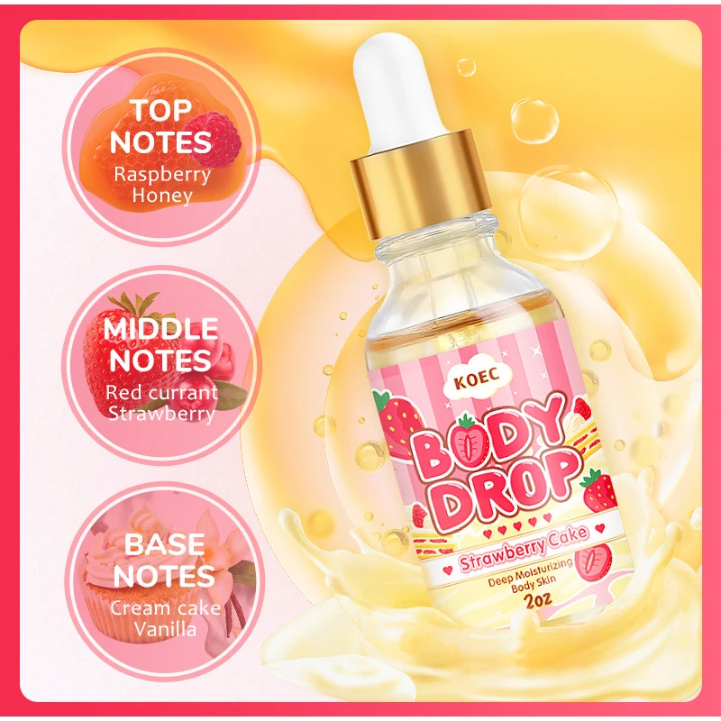 BODY BUTTER Strawberry Cake Body Lotion Body Oil Japanese Skincare Moisturizing Nourishing Body Lotion Peach Coconut Massage Oil 5