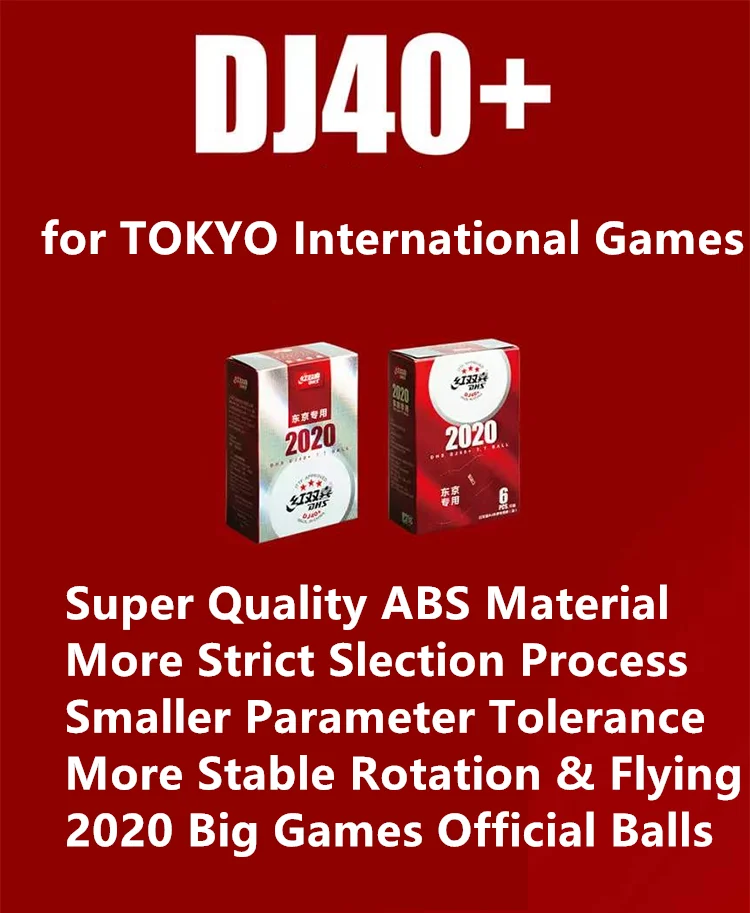 6 Stück/Box DHS Höchste Standard-Ping-Pong-Bälle DJ40+ TOKYO 2020 Olmypics Offizielle Tischtennisspiele Verwenden Sie 3-Sterne-ABS-Bälle – Detail 1