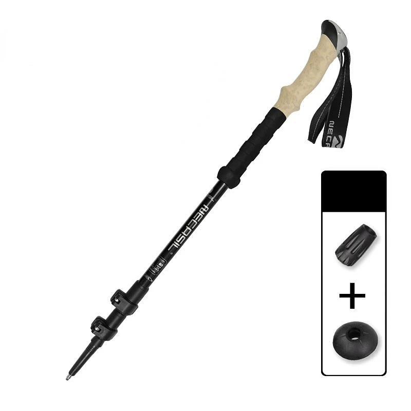 1pcs Aluminum Outdoor Hiking Anti Shock Walking Sticks Telescopic Trekking Climbing Poles Ultralight Walking Canes 135CM