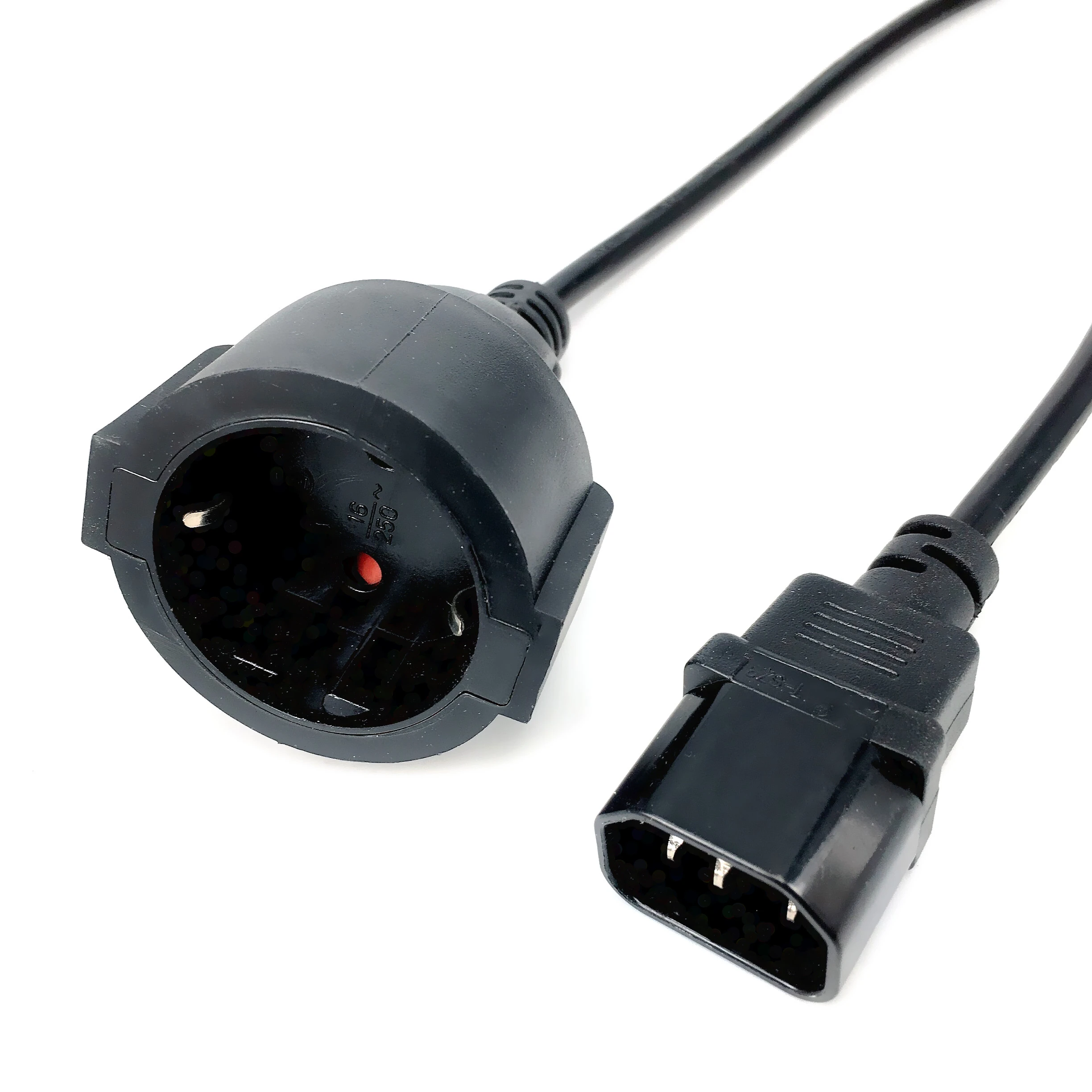 PDU UPS Cable IEC C14 to Euro Schuko Socket Power Extend Cable 20cm