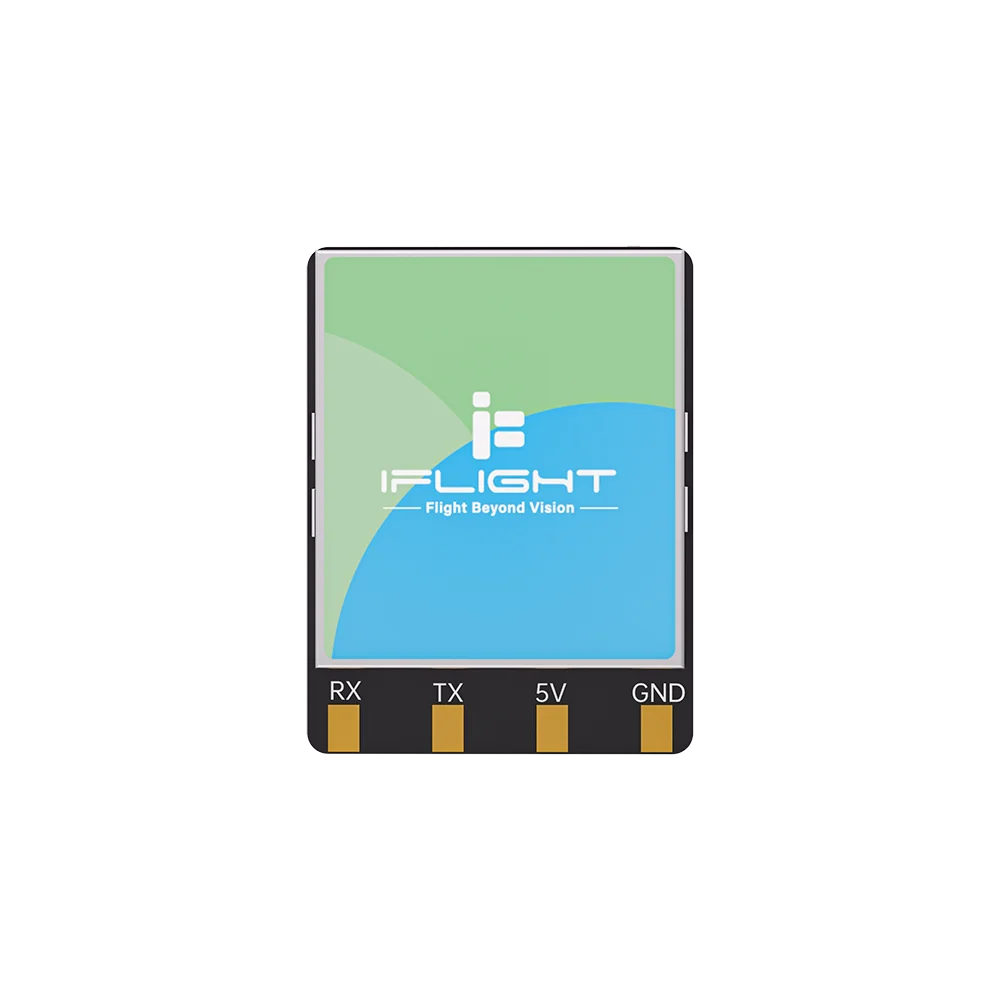 Drone FPV ELRS 100mW ou 500mW de taille 160mm en gros plan montrant le récepteur ELRS