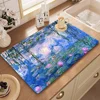 Claude Monet Painting Art Quick Drying Dish Mat Printed Kitchen Tableware Coffee Draining Pad Dinnerware Cup Bottle Placemat 3