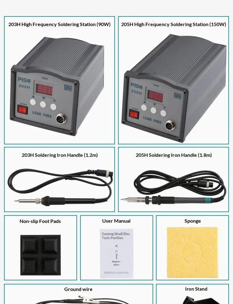 JH 205H 150W High Frequency Soldering Station 100-600℃ Digital Control Anti-stat
