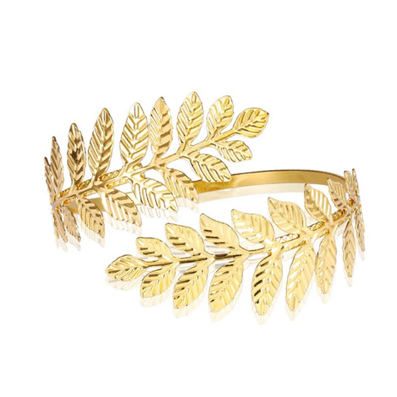 Laurel Leaf Bracelet Gold Silver Plated Greek Roman Armband Upper Arm Cuff Armlet Festival Bridal Belly Dance Jewelry