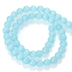 Premium Natural Blue Stone Beads for Jewelry Making - Turquoise, Agate, and Jade Spacer Beads (Lake blue cat eye)