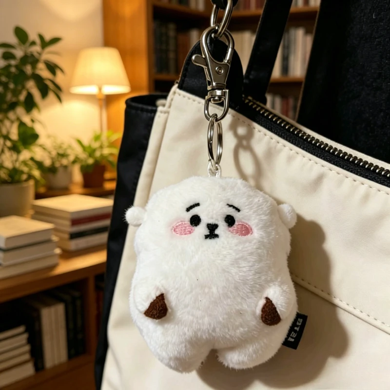 BT21 Cartoon Plush Toy Keychain - Kawaii Aries RJ Pendant Backpack Accessory, Anime Merchandise