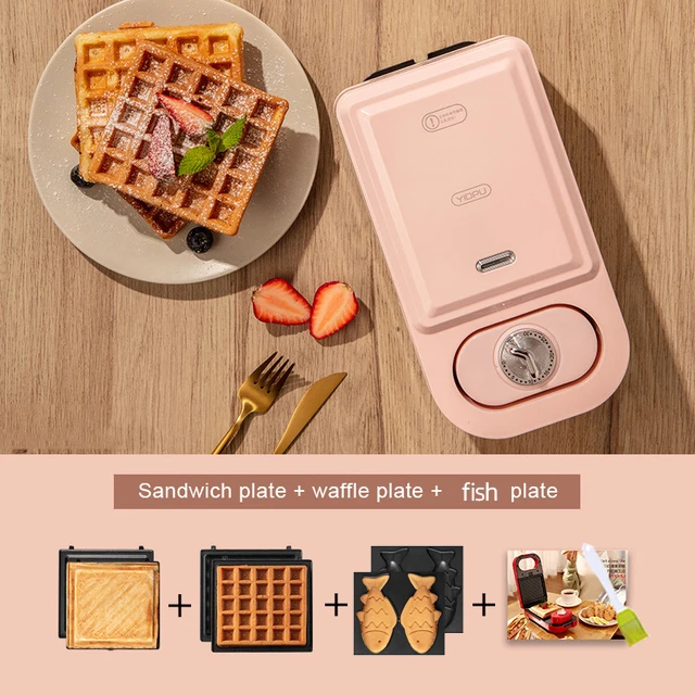 Mini Sandwich Maker 3 In 1 Electric Toaster Waffle Maker Breakfast Machine  Pancake Egg Multi Double Heated Toaster Baking Oven - Pans - AliExpress