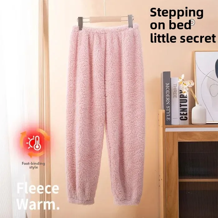 Thickened Coral Fleece Children's Sleep Pants Warm Pants for Boys And Girls Baby Autumn Thermal in Autumn And Winter