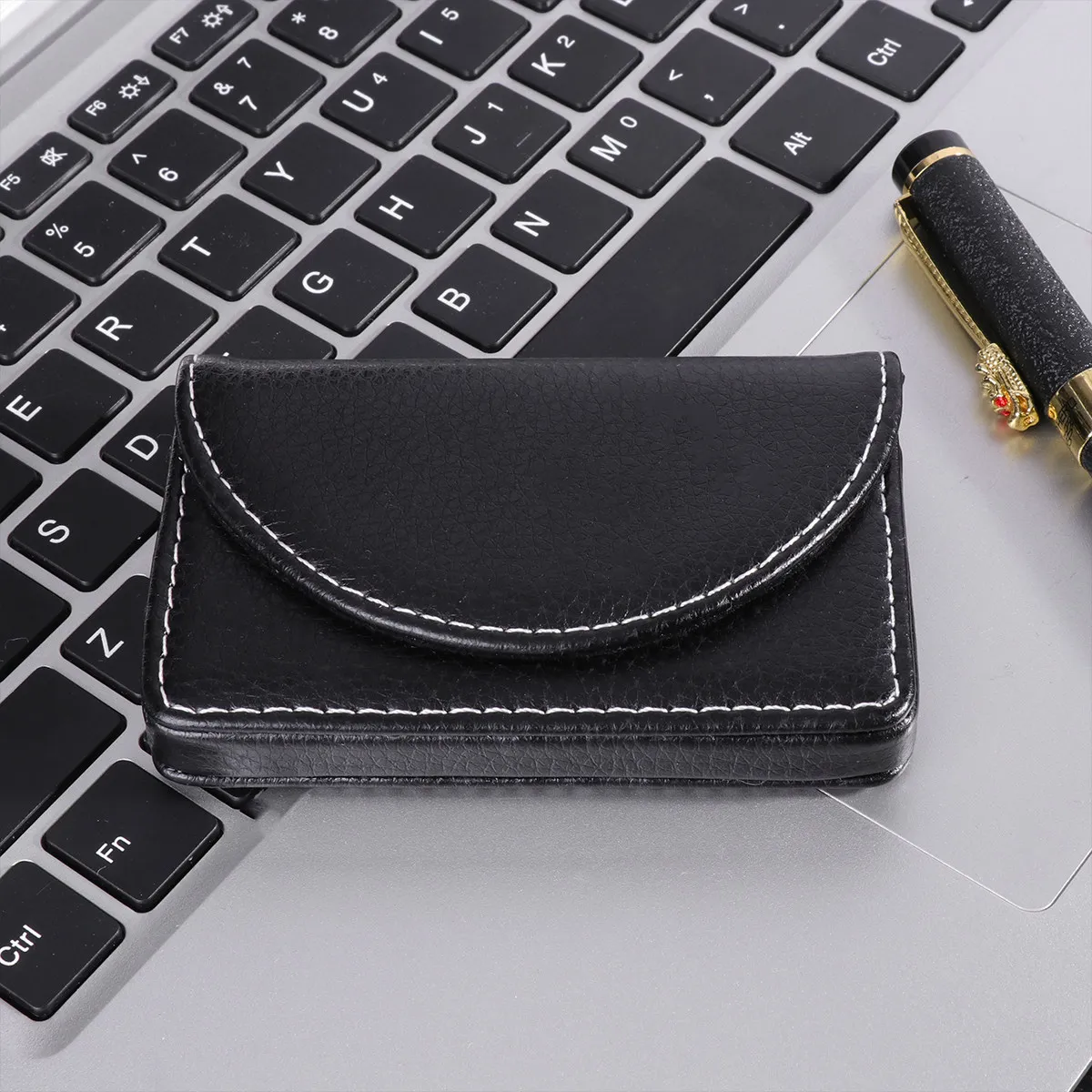 1Pcs 명함 홀더 PU 휴대용 케이스 비즈니스 신용 ID 기프트 카드를위한 블랙 심플 세련된 이름 카드 주최자
