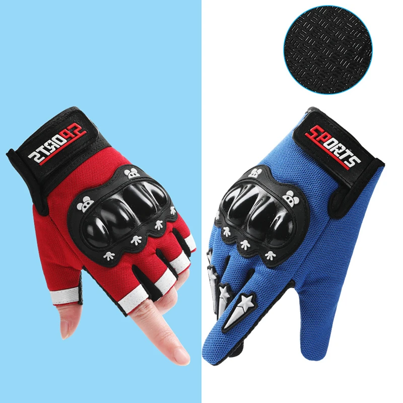 Kid's Half/Full Finger Gloves Slip Rresistant Wear-resistant Racing Off-road Shatterproof Breathable Motorcycle Bicycle Glove 5