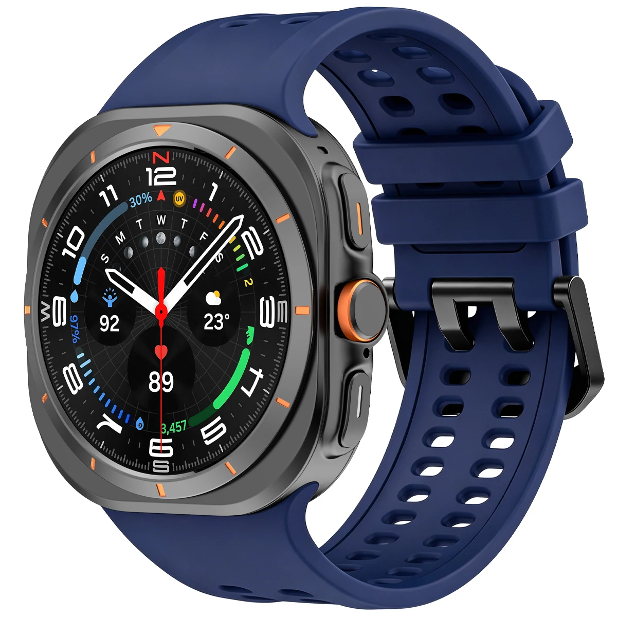 Enhanced Silicone Sport Strap for Smartwatches - Ultra-Comfort Wristband, 47mm, Official Design