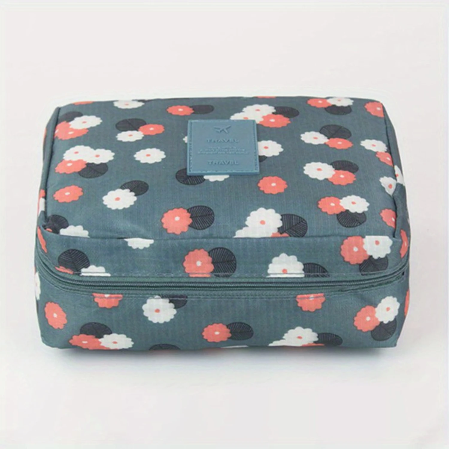 1pc Extra-Large Stylish Square Cosmetic Bag - Ultimate Travel Organizer with Durable Toiletry Case & Multiple Compartments for E 3