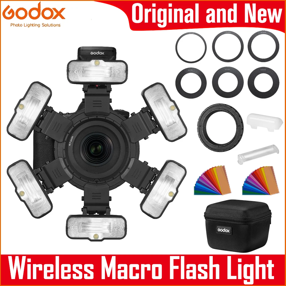 Godox MF12-K2 Macro Flash 2-Light Kit MF12 2.4 GHz HSS TTL Speedlite for Canon Sony Nikon Fuji Olympus Panasonic DSLR