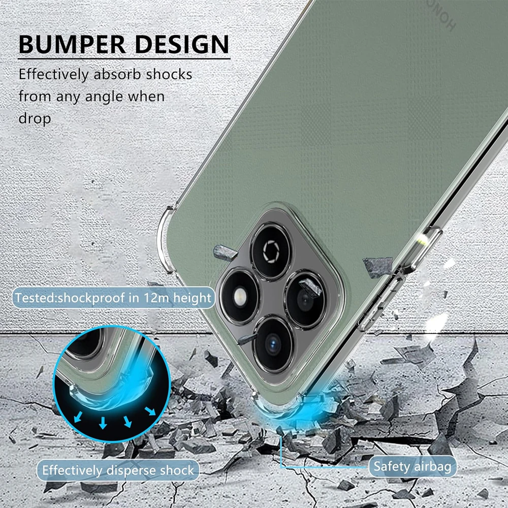 Clear Shockproof Airbag TPU Case - Soft Silicone Crystal Shell Cover