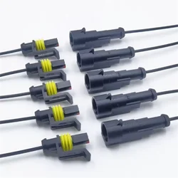 Waterproof Electrical Terminal Quick Connector Set with Wire - 10 Pieces - 10PCs (5Sets) (1Pin 10PCs (5Sets))