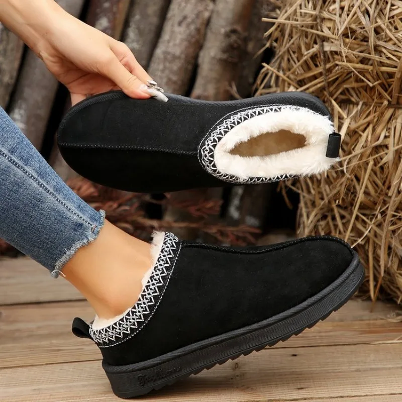 Slippers Sandals Shoes Chelsea Ankle Snow Boots Women Winter Fur Short Plush Flats Platform Shoes Flip Flops