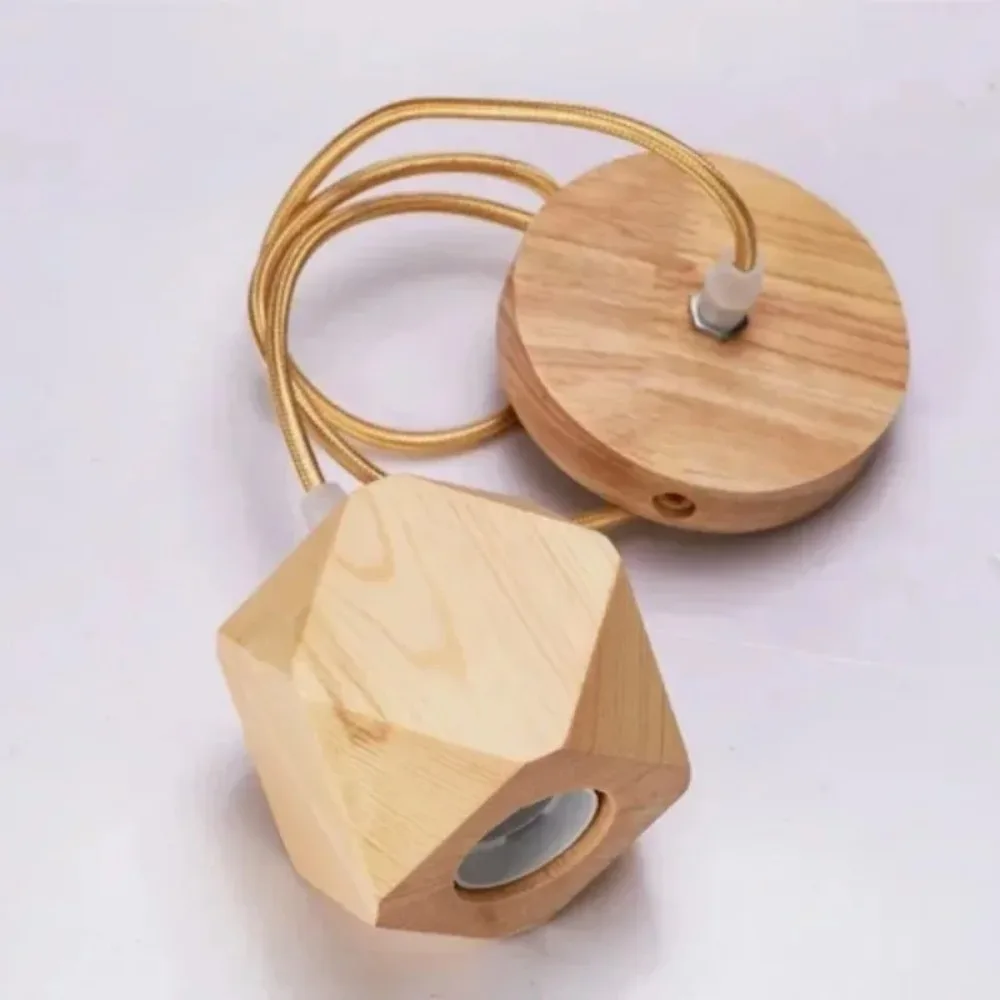 Wooden Pendant Lights Vintage Pendant Lamp E27 Home Decorative Chandelier Bedroom Restaurant Teahouse Single Head Lamp