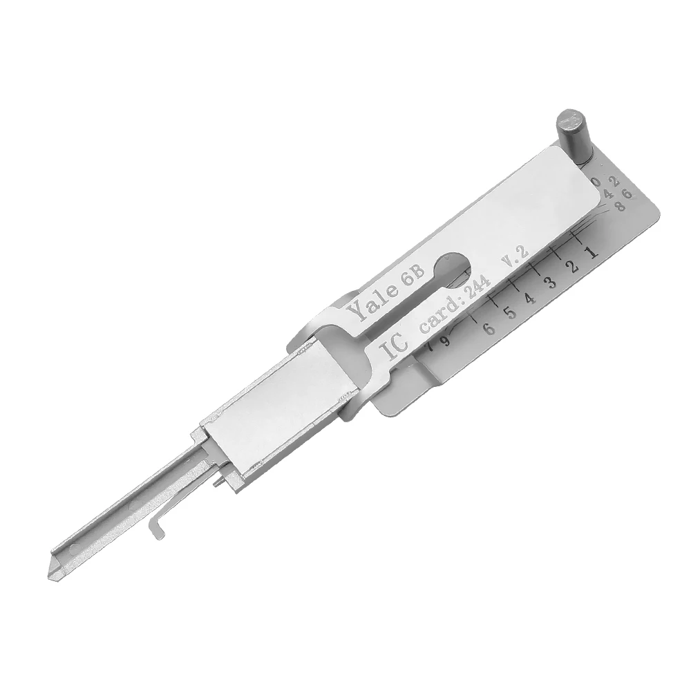 

Yale5b Yale6b S001 S002 Cisa SC1 SC4 KW1 LISHI 2 In 1 Pick & Decode Locksmith Tool 6 Pin Stainless Steel Civil Use