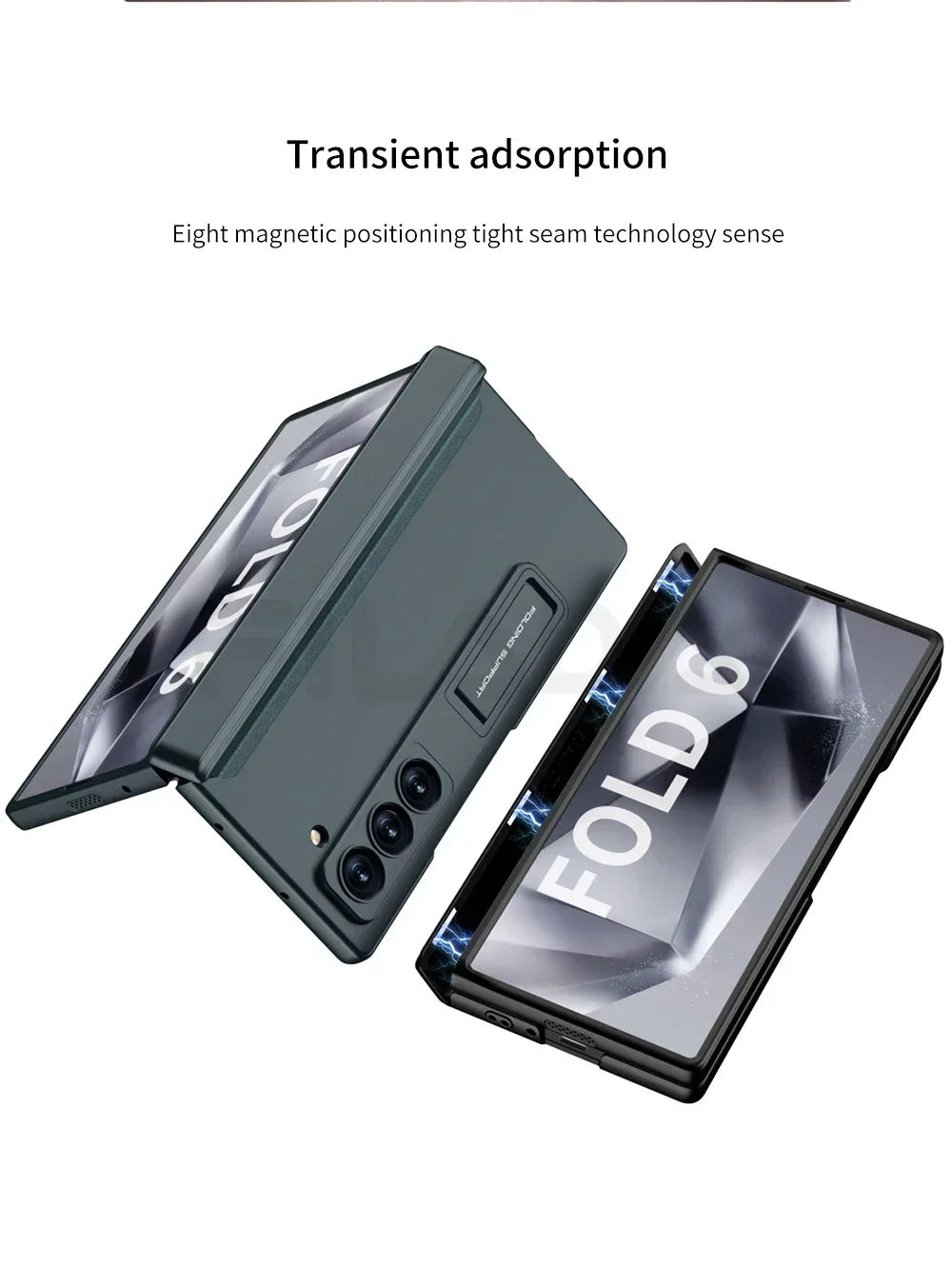 GKK Magnetic Hinge Case with Tempered Glass Bracket & Matte Finish