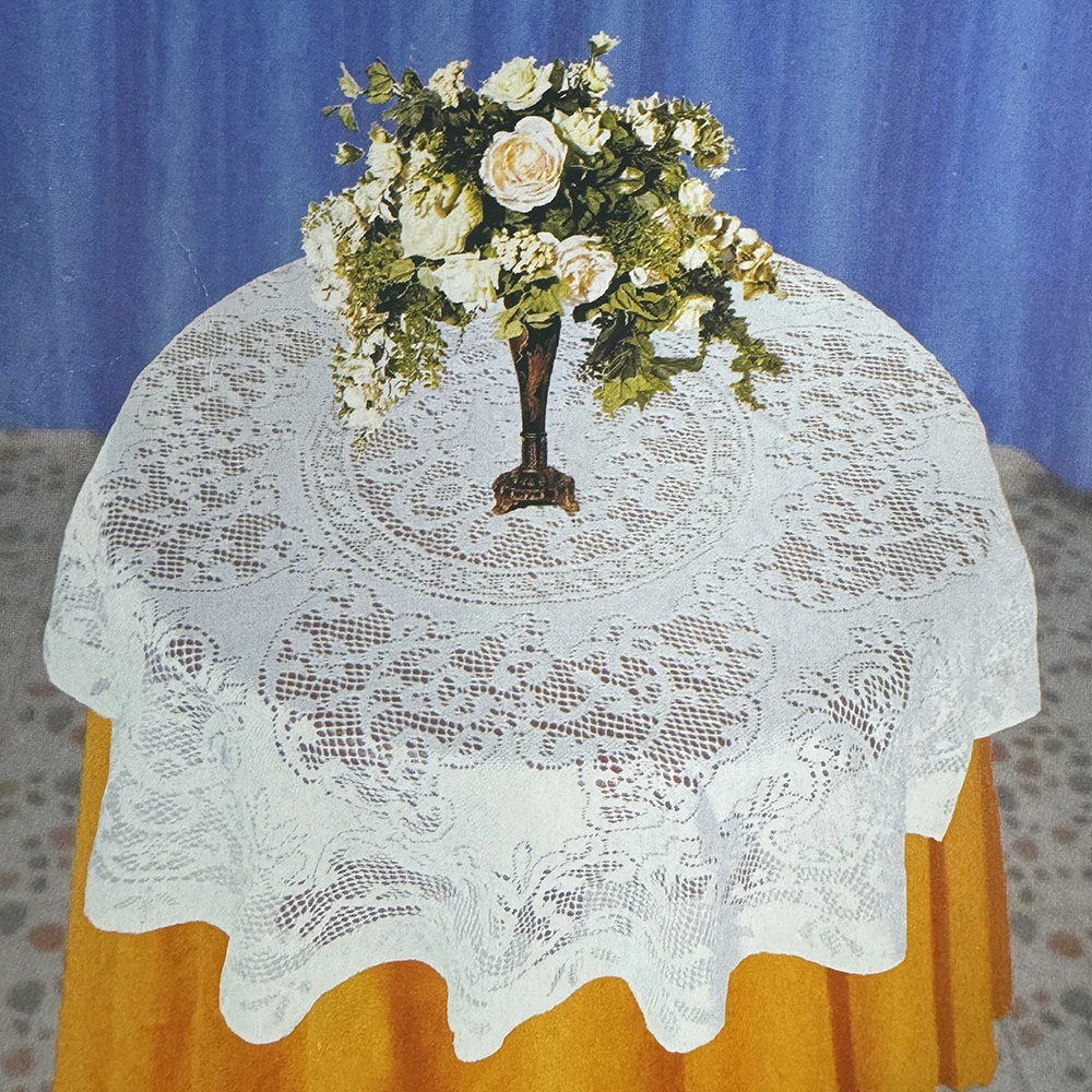 Nappe Dentelle Blanche Ronde Élégante - Décoration de Table
