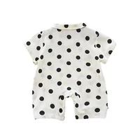 Summer Baby Boy Romper Girls Dress Sister Younger Brother Twins Clothes Toddler Newborn Infant Short Sleeve Dot Overalls Outfits 6
